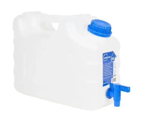 Veekanister Kraaniga, Läbipaistev, 10 L, Plast