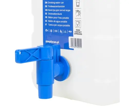 Veekanister Kraaniga, Läbipaistev, 10 L, Plast