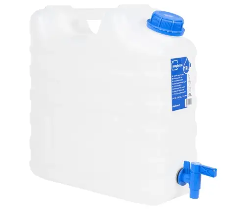 Veekanister Kraaniga, Läbipaistev, 15 L, Plast