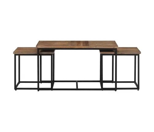 Sustumiami Kavos Staliukai, 3Vnt., Tikmedžio Medienos Masyvas