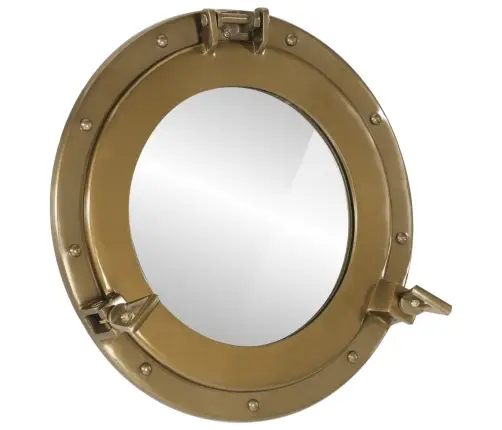 Veidrodis, 38cm Aliuminis Ir Stiklas, Iliuminatoriaus Formos