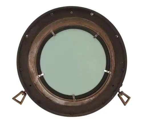 Veidrodis, 38cm Aliuminis Ir Stiklas, Iliuminatoriaus Formos