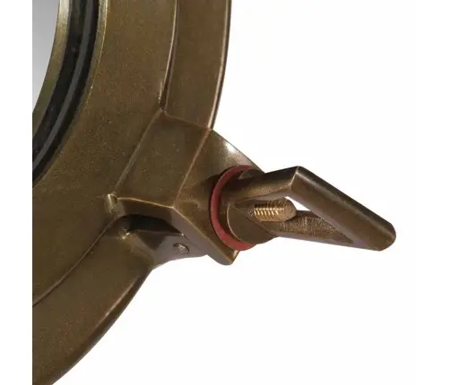 Veidrodis, 38cm Aliuminis Ir Stiklas, Iliuminatoriaus Formos