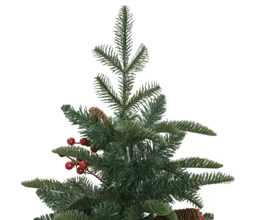 Mākslīgā Ziemassvētku Egle Ar Čiekuriem Un Ogām, 120 Cm Vidaxl