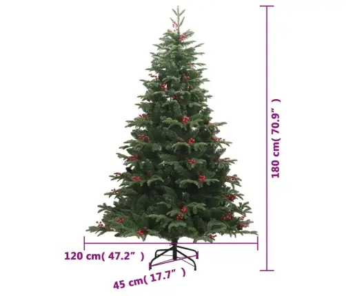 Mākslīgā Ziemassvētku Egle Ar Čiekuriem Un Ogām, 180 Cm Vidaxl Mākslīgā Ziemassvētku Egle Ar Čiekuriem Un Ogām, 180 Cm Vidaxl