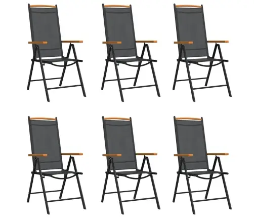 7-Daļīgs Dārza Mēbeļu Komplekts, Melns, Brūns, Alumīnijs Vidaxl