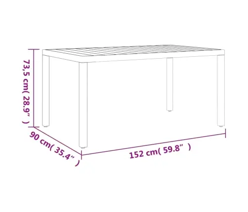 7-Daļīgs Dārza Mēbeļu Komplekts, Melns, Brūns, Alumīnijs Vidaxl