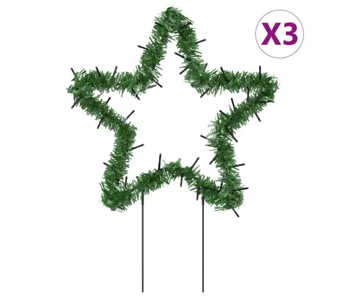 Ziemassvētku Gaismas Dekors, Zvaigznes Forma, 3 Gab., 50 Led Vidaxl