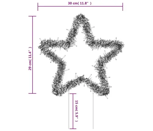 Jõulukaunistus Täht, 3 Tk, 50 Ledi, 29Cm