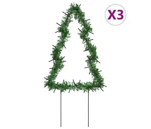Kalėdinės Dekoracijos Eglutės Su Smaigais, 3Vnt., 50Led, 30Cm