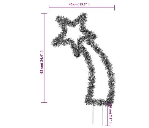Jõulukaunistus Meteoor Koos Vaiadega, 80 Ledi, 62 Cm