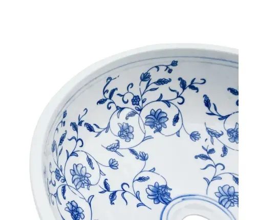 Izlietne, Liekama Uz Virsmas, Balta Ar Zilu, Apaļa, Φ41X14 Cm Vidaxl