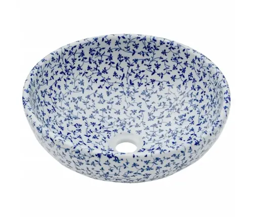 Valamu Tööpinnale, Valge Ja Sinine, Ümar, Φ41X14, Keraamiline