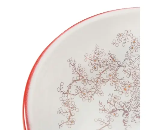 Izlietne, Liekama Uz Virsmas, Balti Ar Sarkanu, Apaļa, Φ41X14Cm Vidaxl