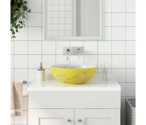 Praustuvas Ant Stalviršio, Baltas/Geltonas, 41X14cm Keramika