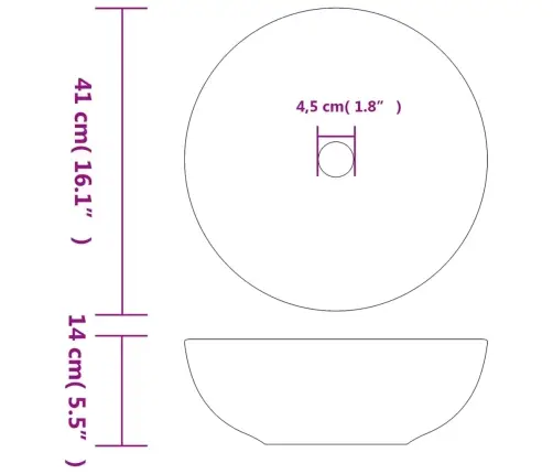 Izlietne, Liekama Uz Virsmas, Pelēka, Apaļa, Φ41X14 Cm Vidaxl