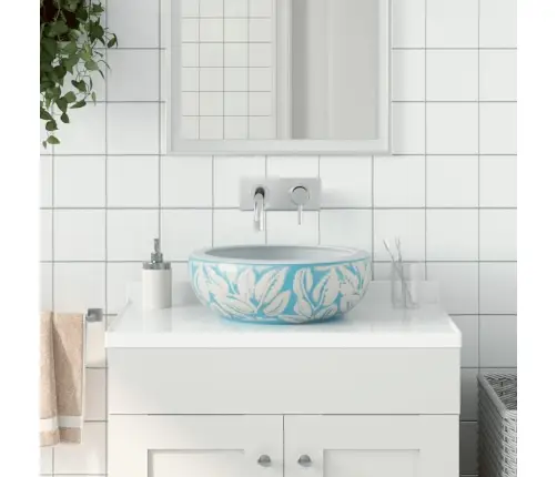 Praustuvas Ant Stalviršio, Baltas/Mėlynas, 41X14cm Keramika