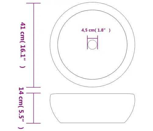 Valamu Tööpinnale, Hall, Ümar, Φ41X14, Keraamiline