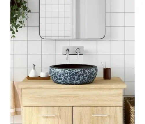 Praustuvas Ant Stalviršio, Juodas/Mėlynas, 41X14cm Keramika