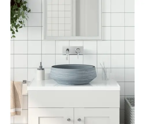 Izlietne, Liekama Uz Virsmas, Pelēka, Apaļa, Φ41X14 Cm Vidaxl