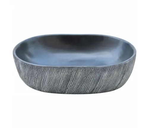 Valamu Tööpinnale, Must Ja Hall, Ovaalne, Keraamiline