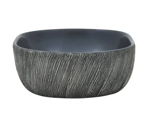 Valamu Tööpinnale, Must Ja Hall, Ovaalne, Keraamiline