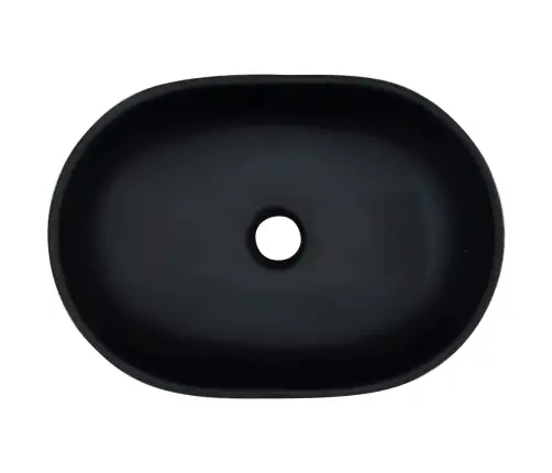 Valamu Tööpinnale, Must Ja Hall, Ovaalne, Keraamiline