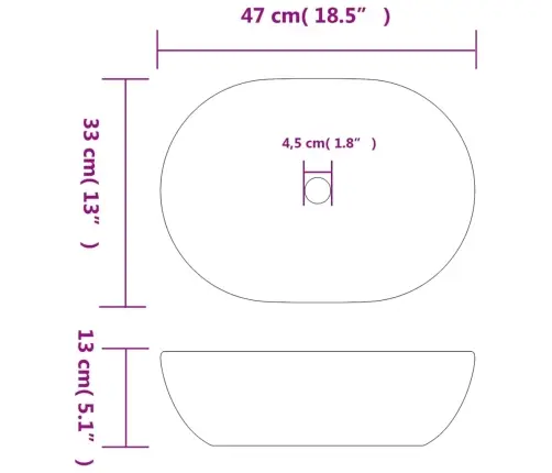 Valamu Tööpinnale, Must Ja Hall, Ovaalne, Keraamiline