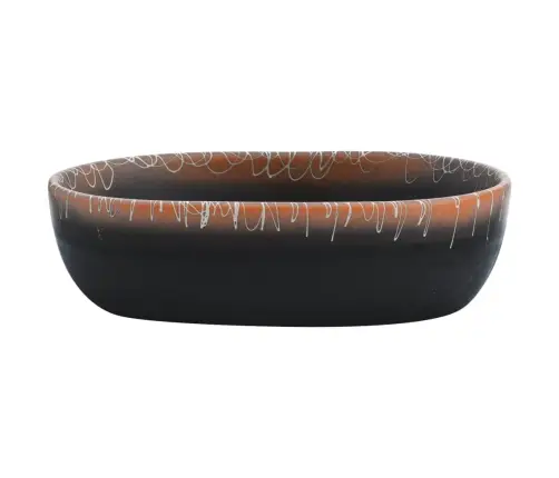 Izlietne, Liekama Uz Virsmas, Melni Oranža, Ovāla, 47X33X13 Cm Vidaxl