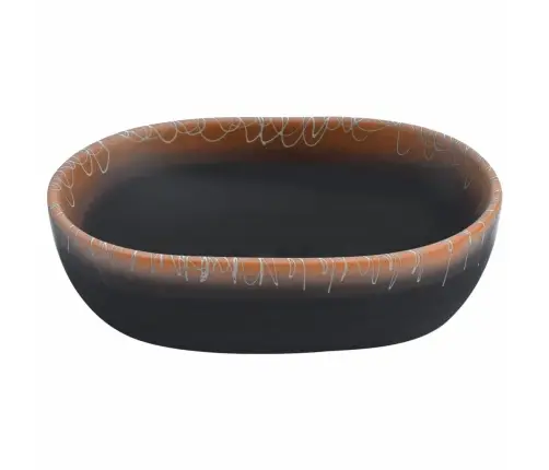 Izlietne, Liekama Uz Virsmas, Melni Oranža, Ovāla, 47X33X13 Cm Vidaxl