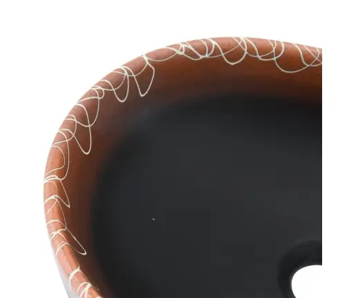 Izlietne, Liekama Uz Virsmas, Melni Oranža, Ovāla, 47X33X13 Cm Vidaxl