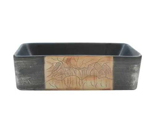 Praustuvas, Juodas Ir Rudas, 46X35,5X13cm Keramika
