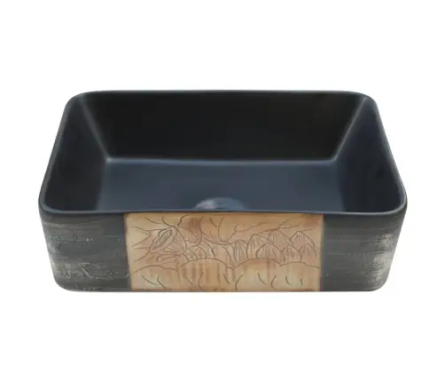 Praustuvas, Juodas Ir Rudas, 46X35,5X13cm Keramika