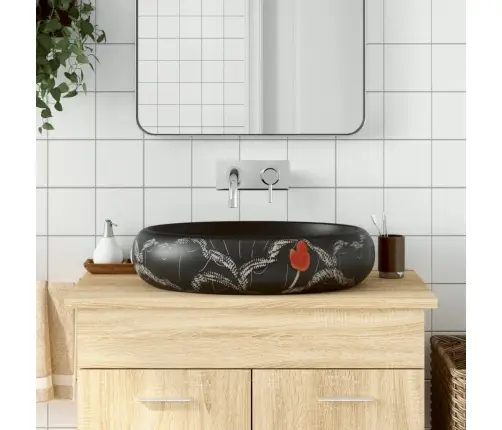 Valamu Tööpinnale, Must, Ovaalne, 59 X 40 X 15 cm Keraamiline