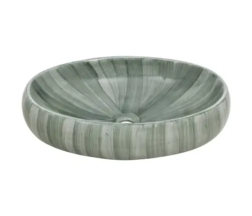 Praustuvas Ant Stalviršio, Žalias, 59X40X15cm Keramika, Ovalus