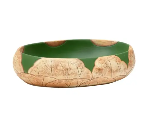 Izlietne, Liekama Uz Virsmas, Zaļa Un Brūna, Ovāla, 59X40X15 Cm Vidaxl