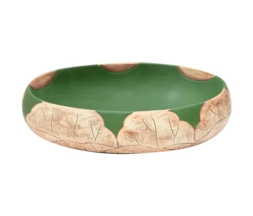 Izlietne, Liekama Uz Virsmas, Zaļa Un Brūna, Ovāla, 59X40X15 Cm Vidaxl