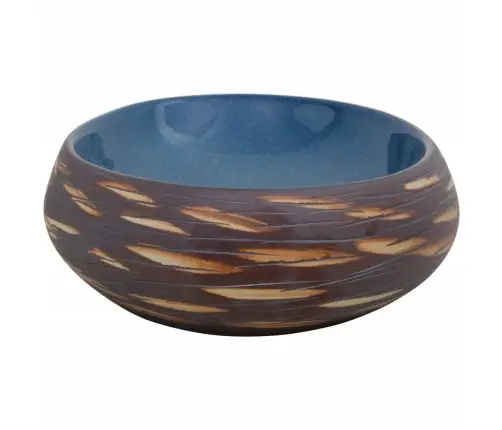 Izlietne, Liekama Uz Virsmas, Brūns Ar Zils, Ovāla, 59X40X15 Cm Vidaxl