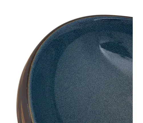 Izlietne, Liekama Uz Virsmas, Brūns Ar Zils, Ovāla, 59X40X15 Cm Vidaxl