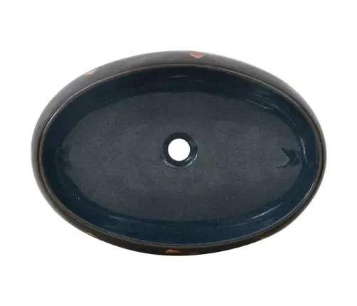 Valamu Tööpinnale, Pruun/Sinine, Ovaalne,9X40X15cm Keraamiline