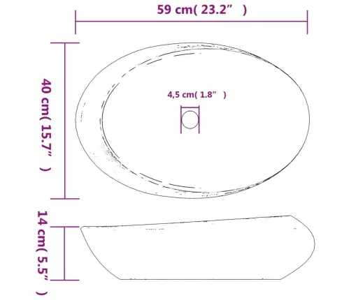 Izlietne, Liekama Uz Virsmas, Pelēka Un Melna, 59X40X14 Cm Vidaxl