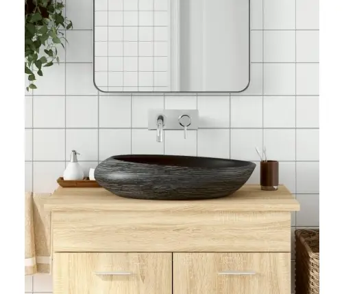 Izlietne, Liekama Uz Virsmas, Pelēka Un Melna, 59X40X14 Cm Vidaxl