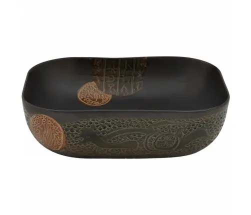 Izlietne, Liekama Uz Virsmas, Melna, Taisnstūra, 48X37,5X13,5Cm Vidaxl