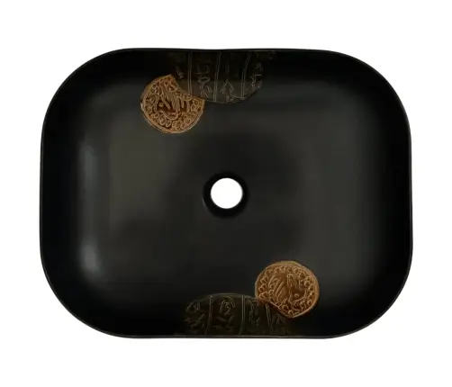 Izlietne, Liekama Uz Virsmas, Melna, Taisnstūra, 48X37,5X13,5Cm Vidaxl