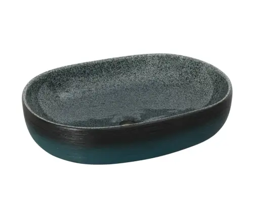 Izlietne, Liekama Uz Virsmas, Tirkīzzila, Ovāla, 59X40X14 Cm Vidaxl