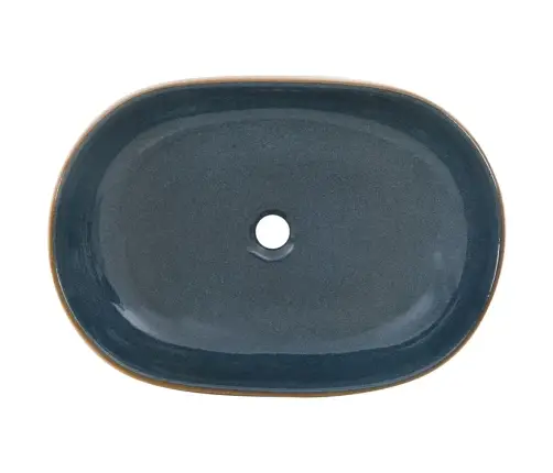 Praustuvas, Smėlio Ir Mėlynas, 59X40X14cm Keramika, Ovalus