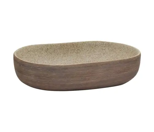 Izlietne, Liekama Uz Virsmas, Smilškrāsas, Brūna, 59X40X14 Cm Vidaxl