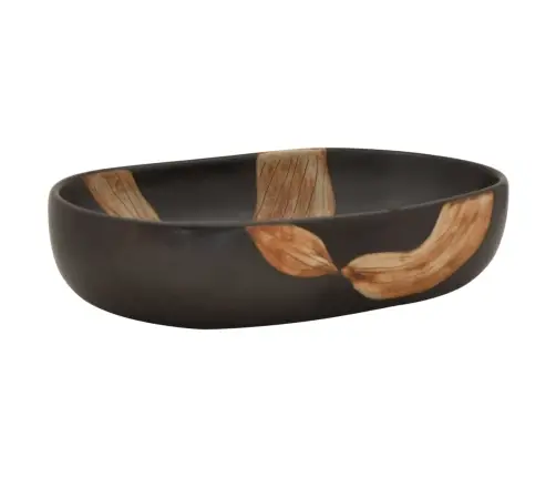 Izlietne, Liekama Uz Virsmas, Melna, Ovāla, 59X40X14 Cm Vidaxl