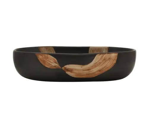 Izlietne, Liekama Uz Virsmas, Melna, Ovāla, 59X40X14 Cm Vidaxl