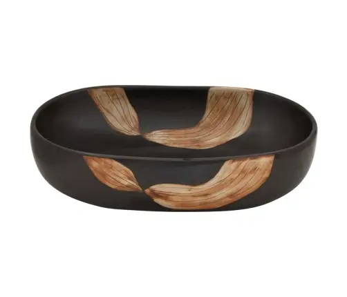 Izlietne, Liekama Uz Virsmas, Melna, Ovāla, 59X40X14 Cm Vidaxl